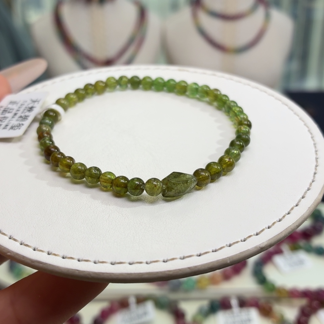 碧玺未镶嵌手链天然碧玺