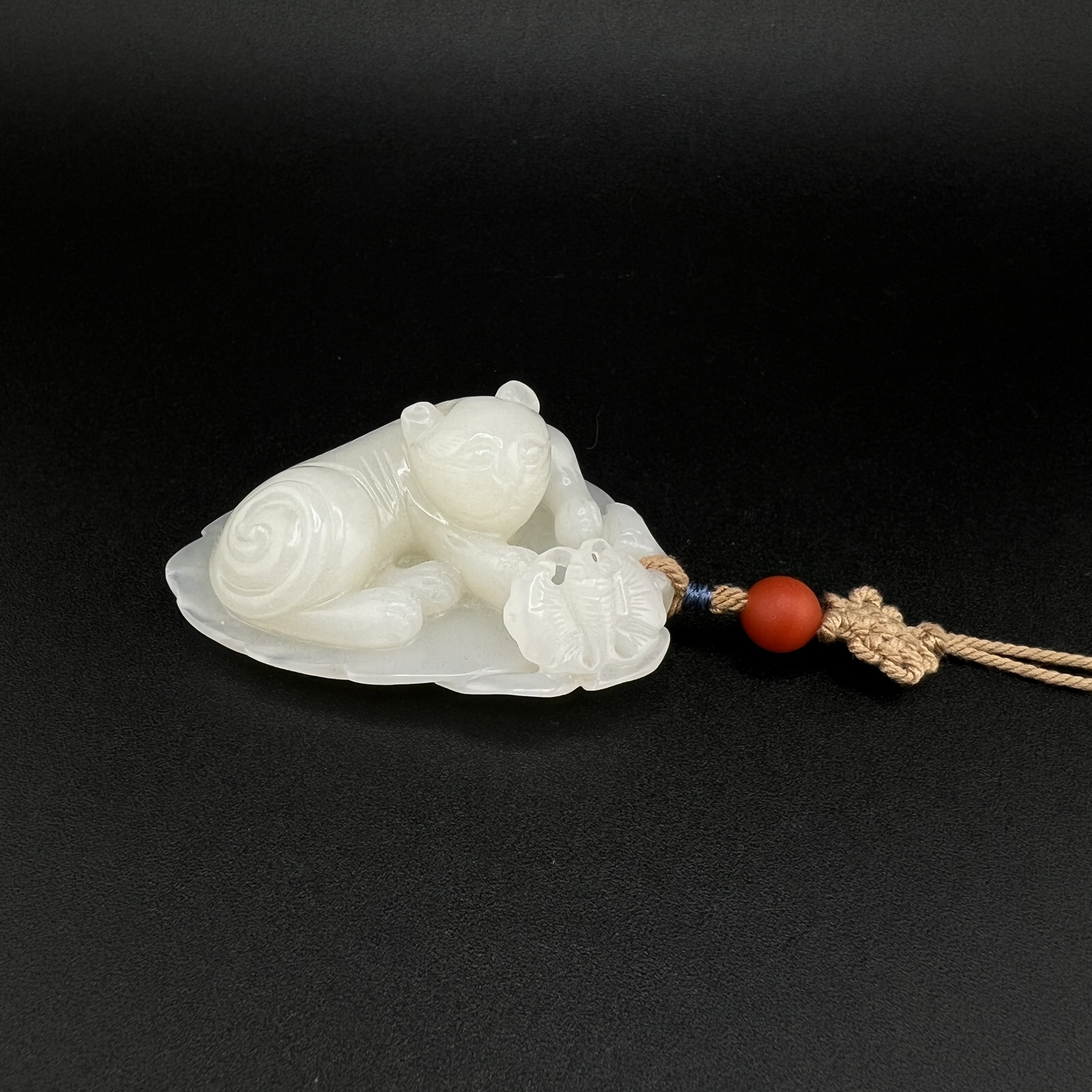 "清代和田玉獾/ DL090697/ 古玩/收藏/德州文物"