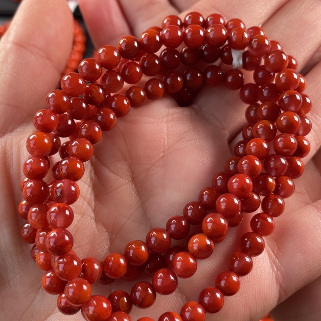 南红玛瑙未镶嵌手链妞5