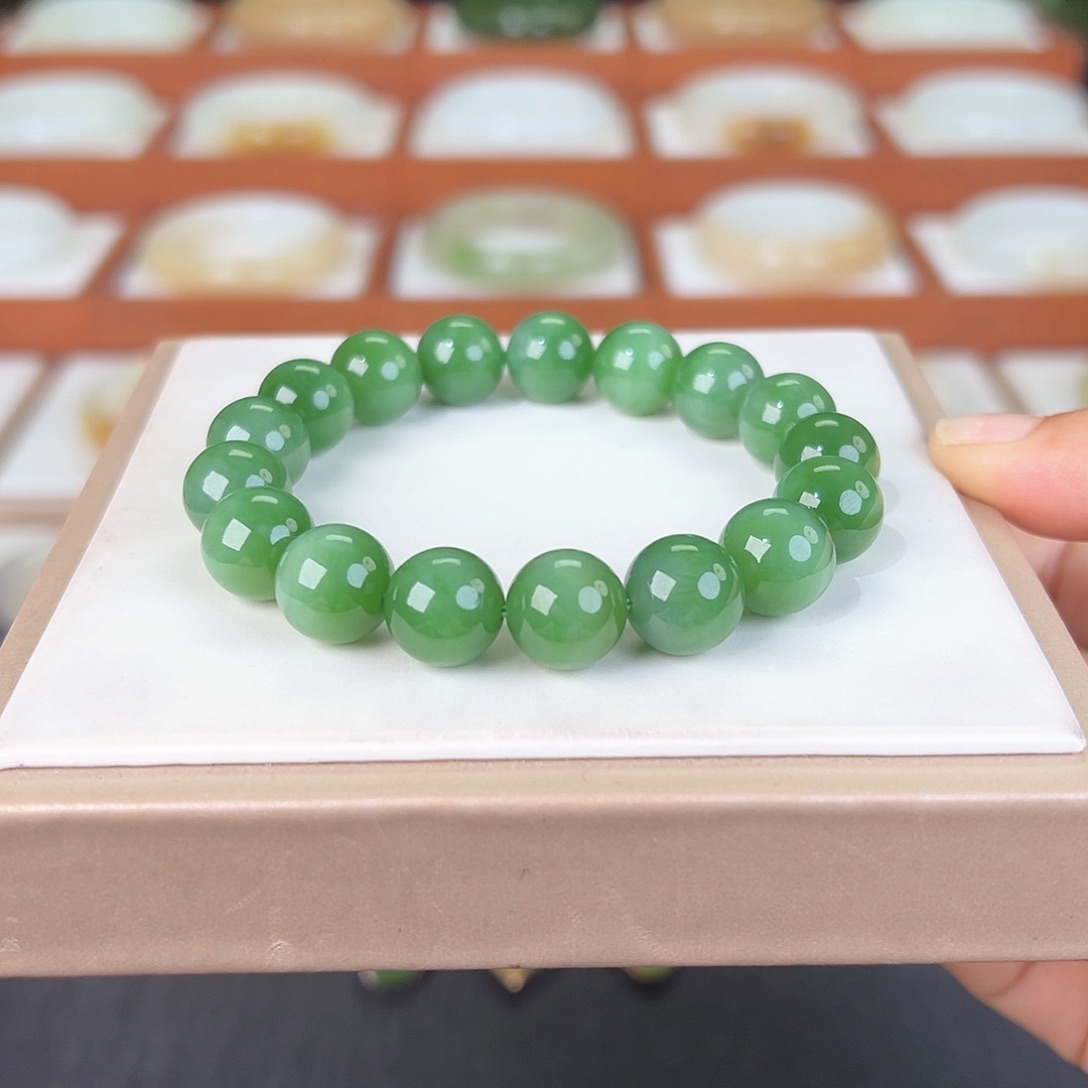 和田玉手串未镶嵌和田玉碧玉手串