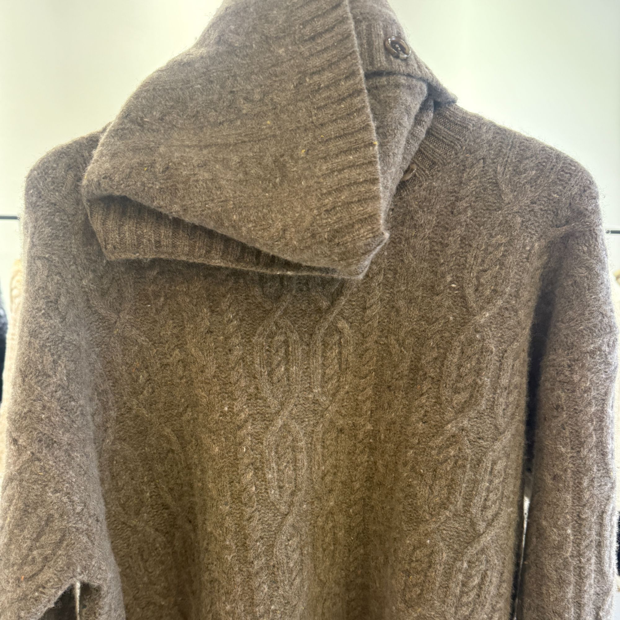 毛针织衫保暖常规袖连帽灰色帽衫套衫长款针织衫上衣套头