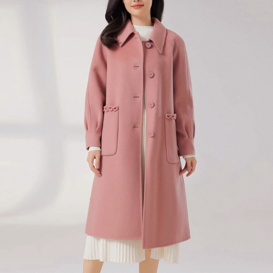 【A001-A050】脆脆推荐多件秋冬百搭纯色气质女士中长款毛呢外套