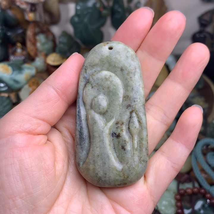 岫岩河磨玉（透闪石质玉）吊坠未镶嵌