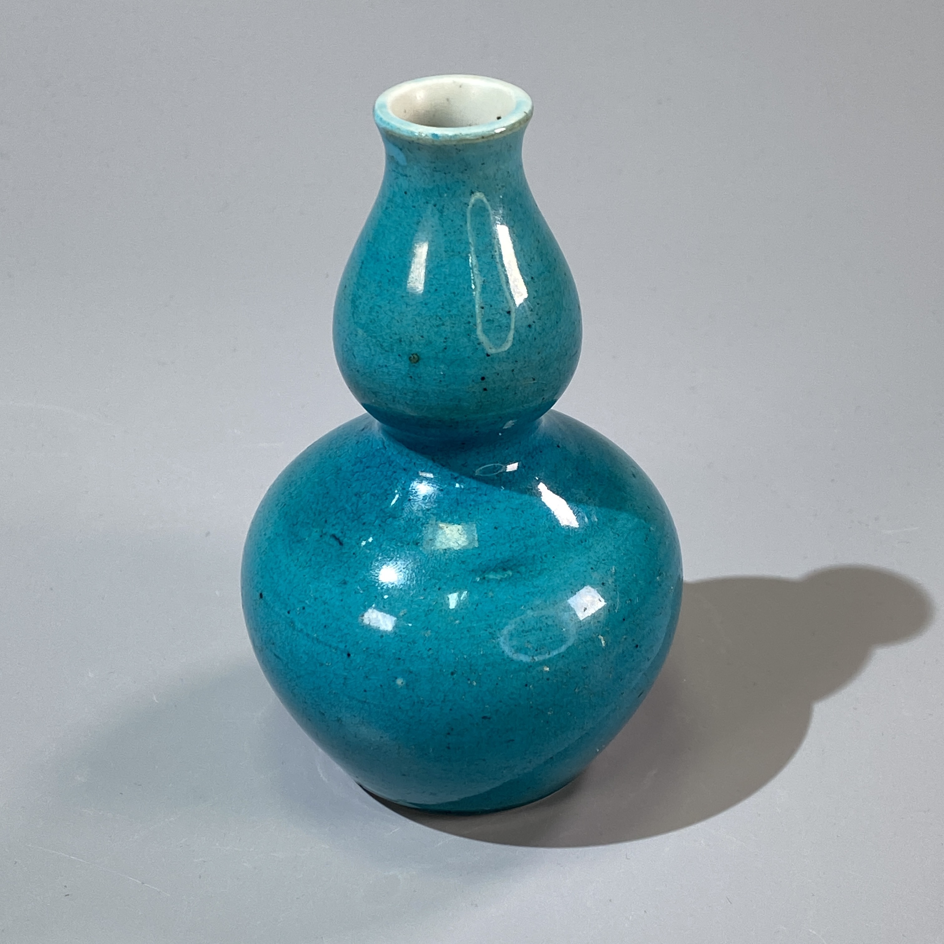 w030169.清中期•孔雀蓝釉葫芦瓶【古董收藏】