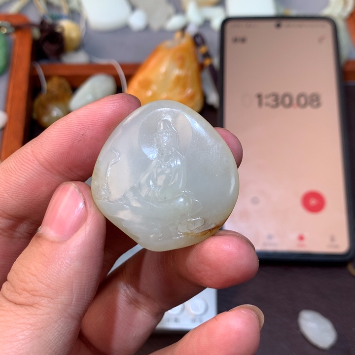 和田玉颈饰未镶嵌小*爸