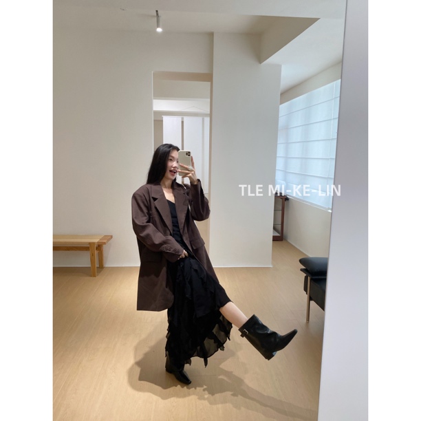 昇欣达 福（1xzs6288-2#）西部堆堆靴！翻边方头设计皮面靴12-8