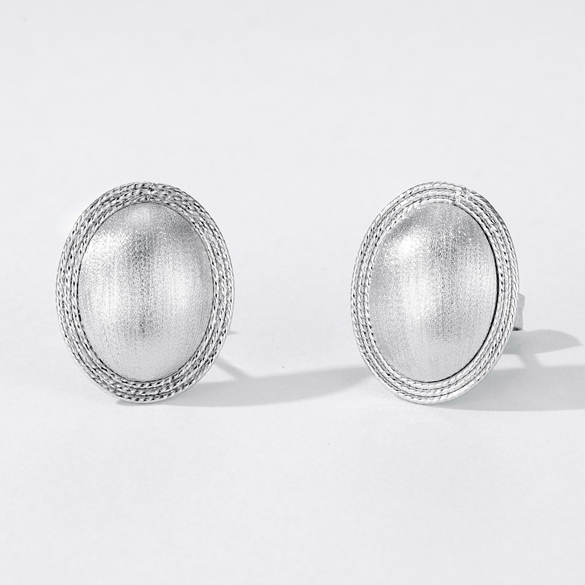 Pt950铂金流金岁月耳钉摩登时尚拉丝工艺轻奢铂金色耳钉百搭气质