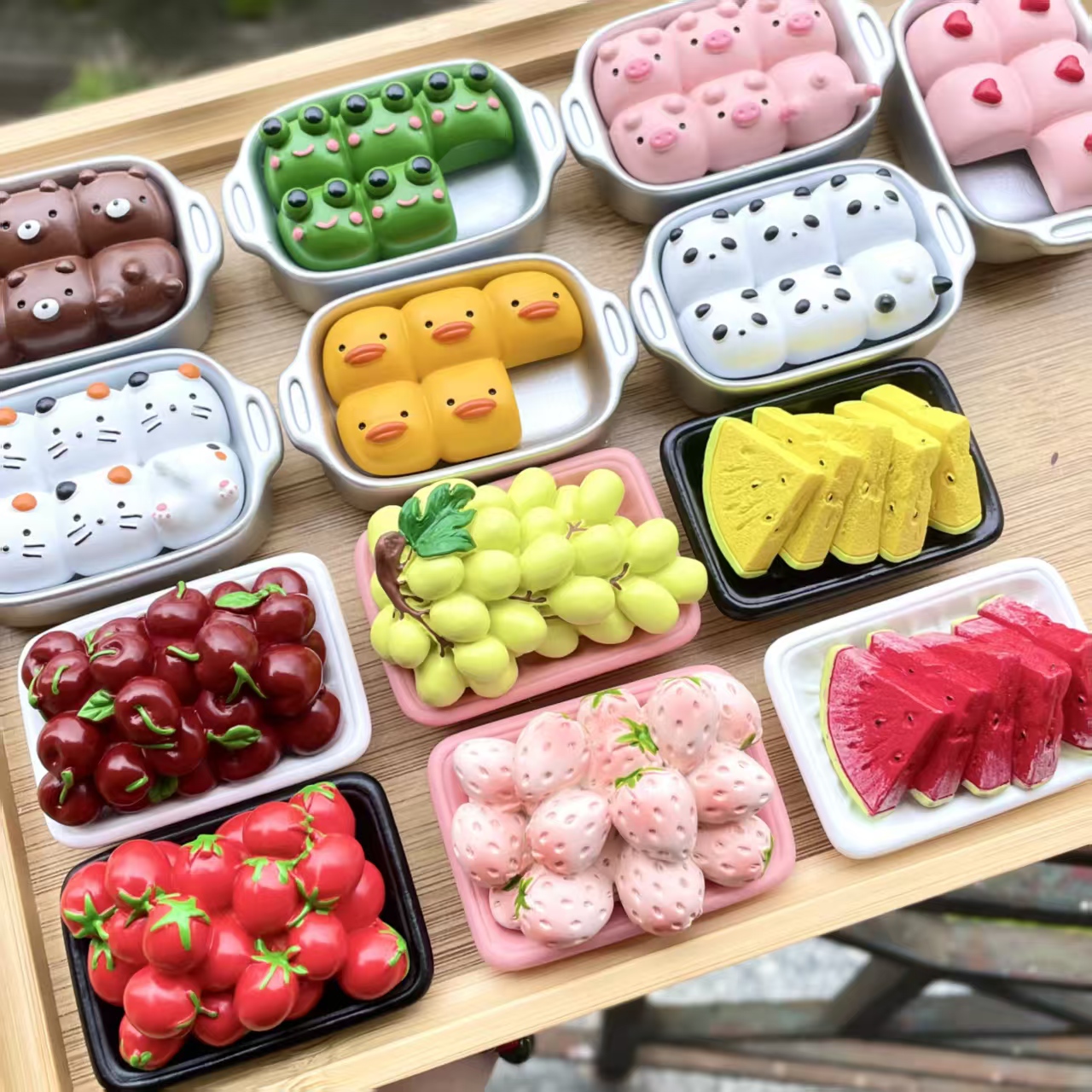【现场拆】对对碰可爱卡通立体食玩冰箱贴混合款式