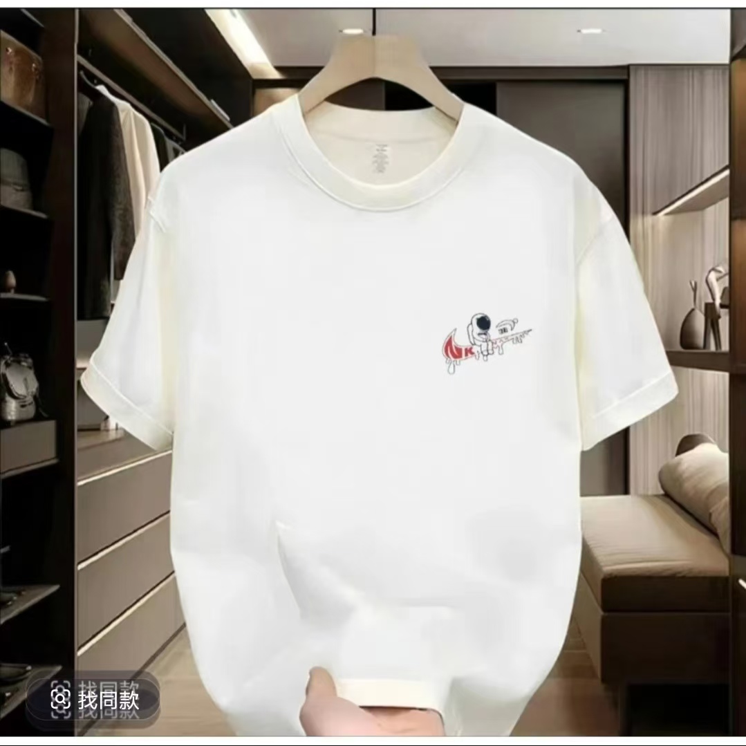 夏季圆领半袖上衣印花T恤时尚夏季休闲韩版潮流ins情侣春夏款