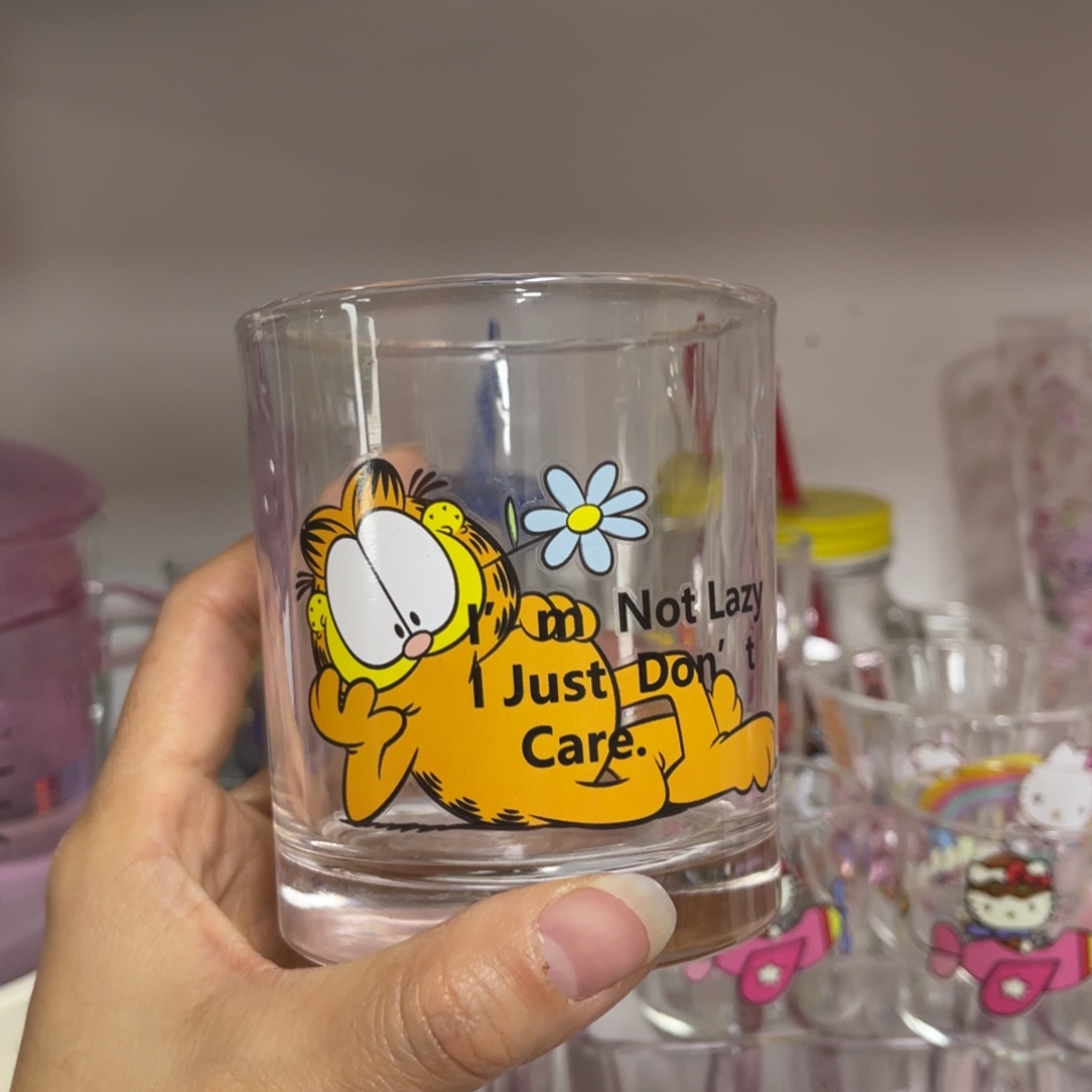 量***熊吸管款水晶玻璃加菲