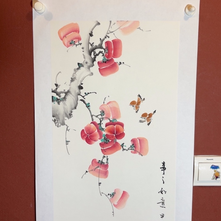 国画听兰老师花鸟