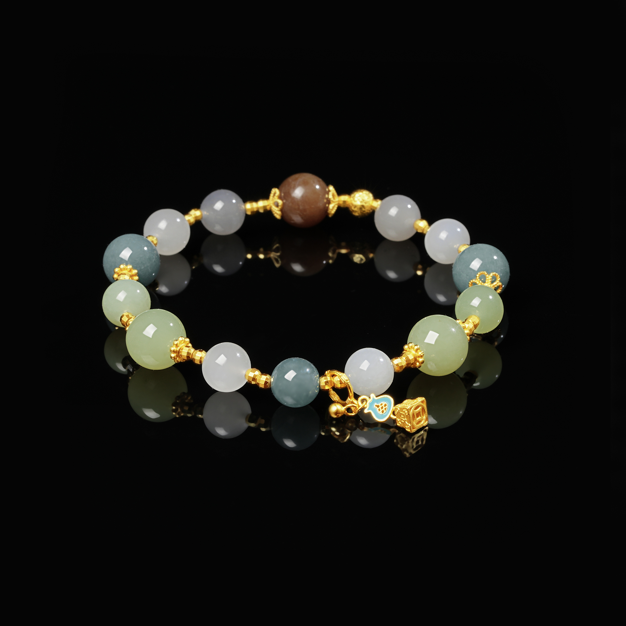 梦幻星河 和田玉手串 