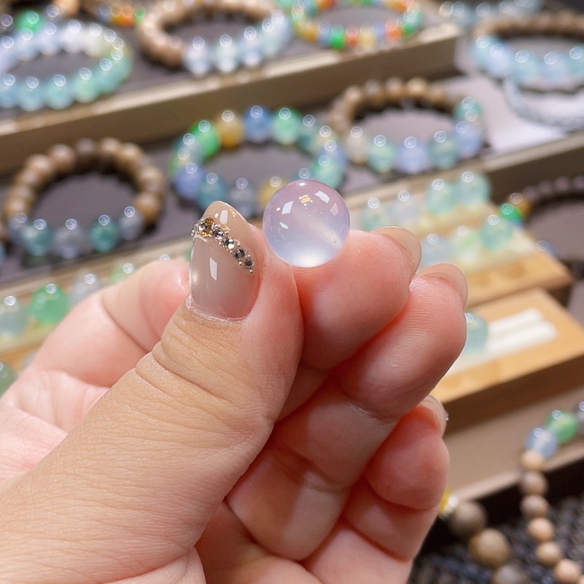 【闪购商品】未镶嵌手链翡翠粉钢