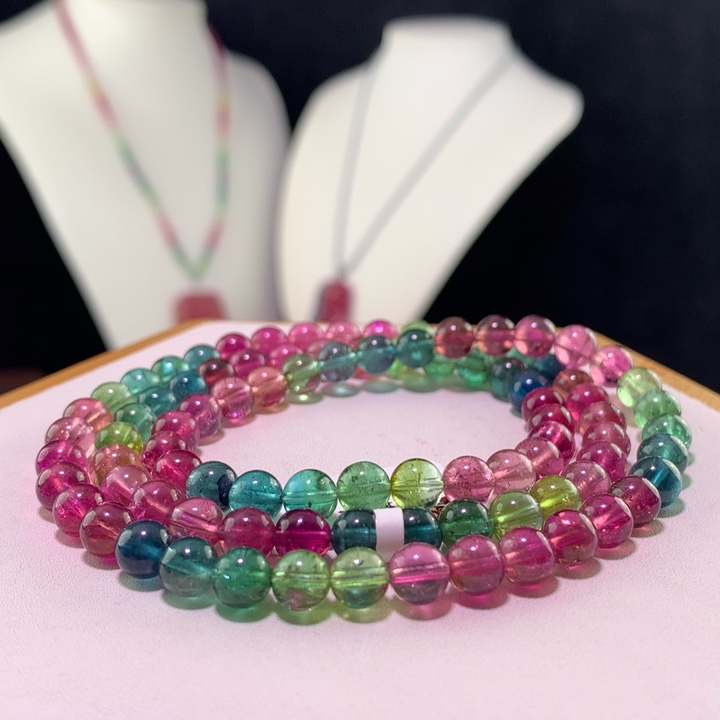 双色碧玺手链未镶嵌