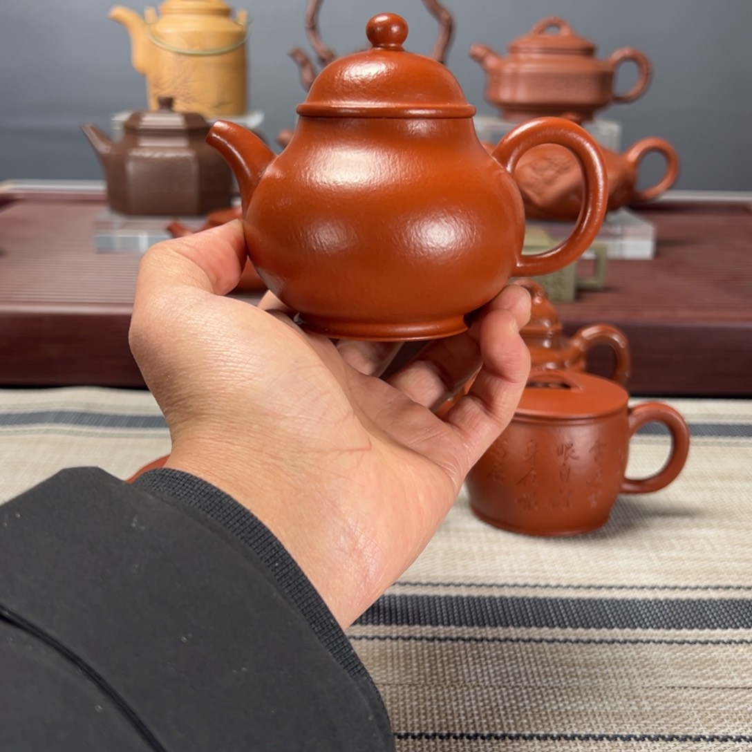 紫砂茶壶高潘200CC朱泥