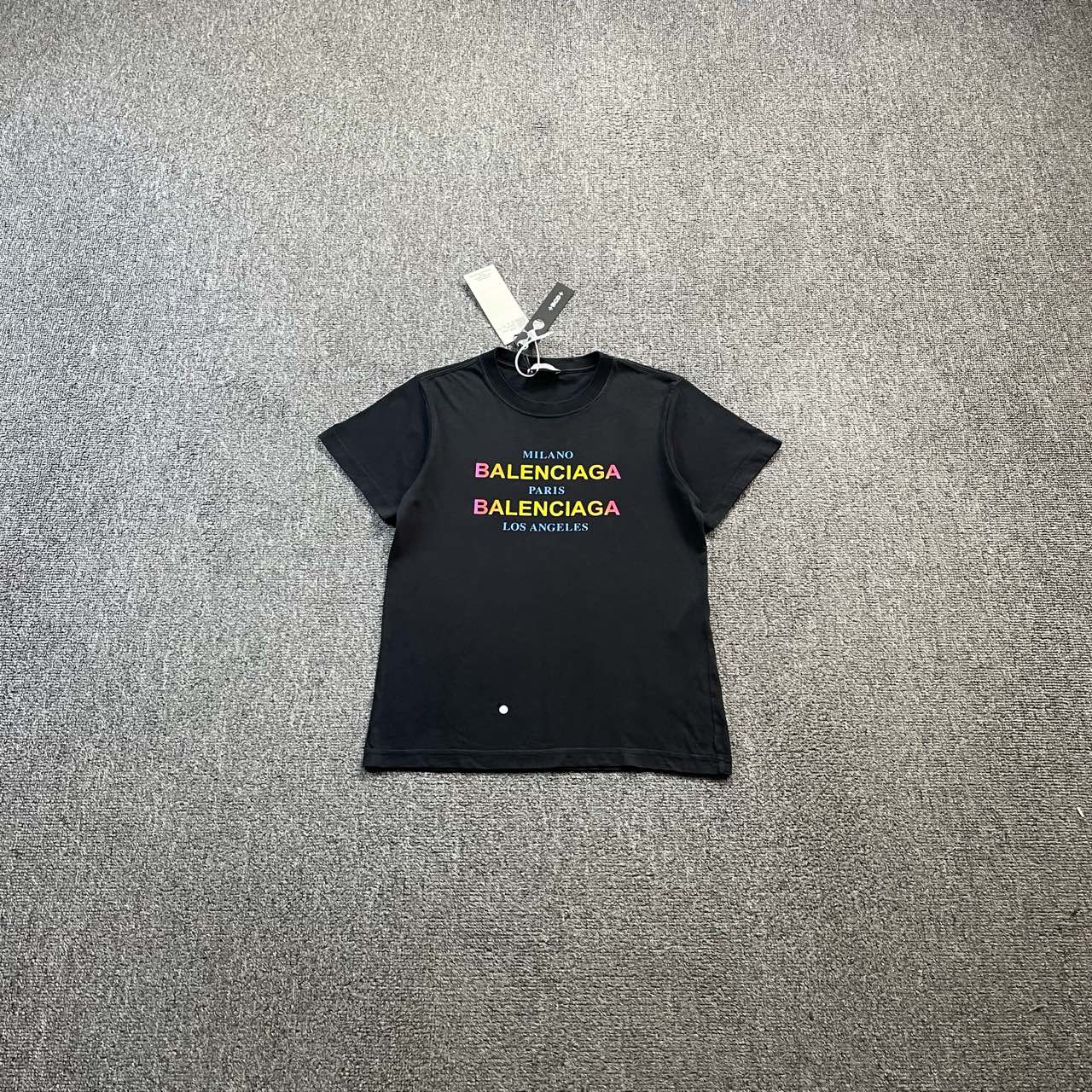 90新 Balenciaga/巴黎世家 （bb）123 渐变logo短袖 M码