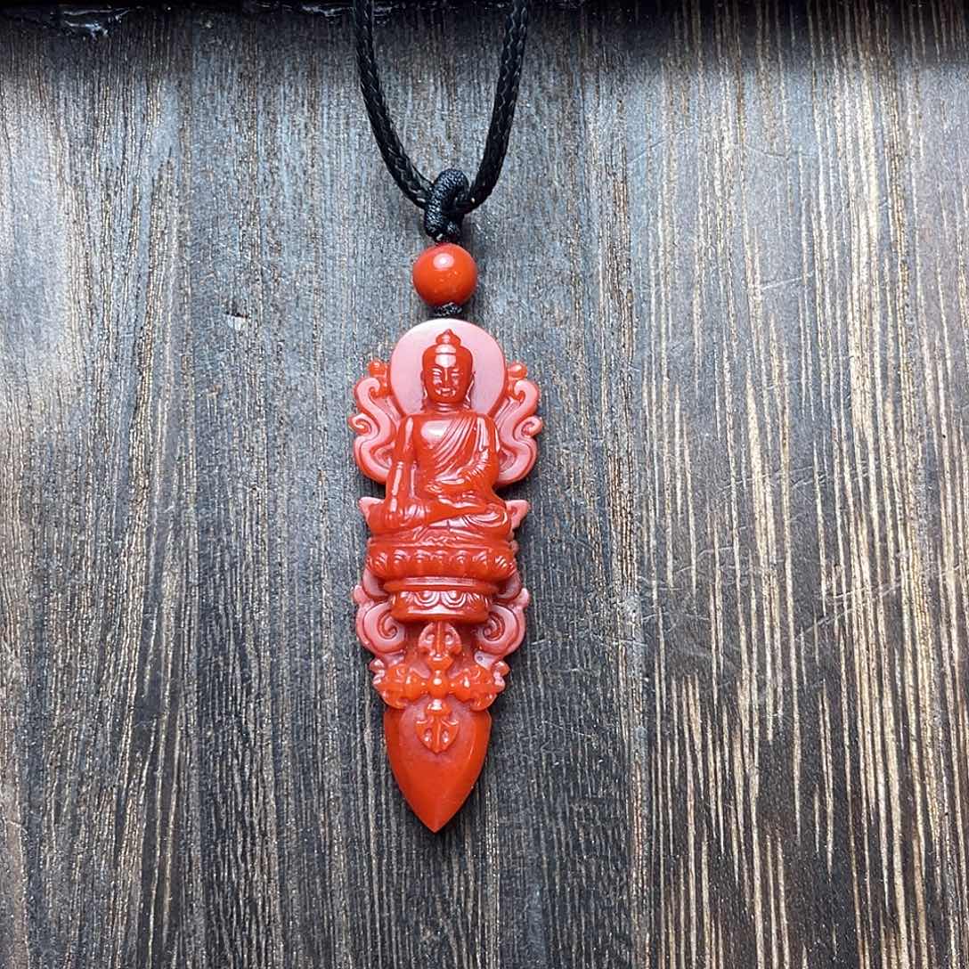 南红玛瑙吊坠(不含链)未镶嵌孤*飞