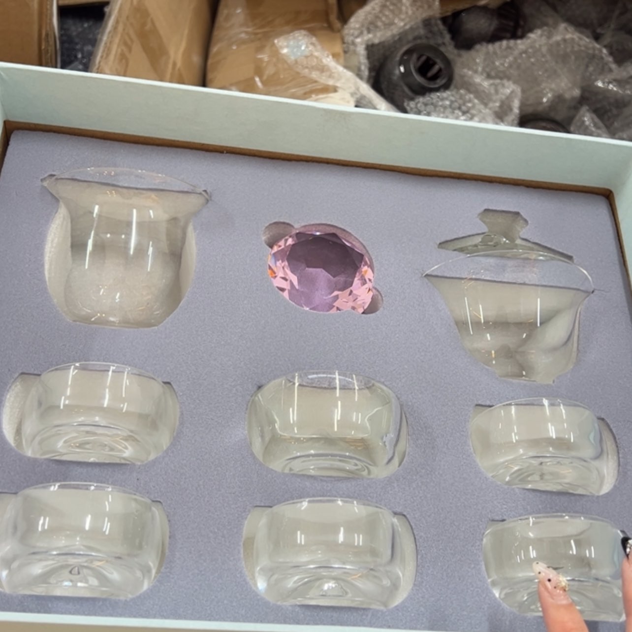 【闪购商品】水晶茶具一套～礼盒装