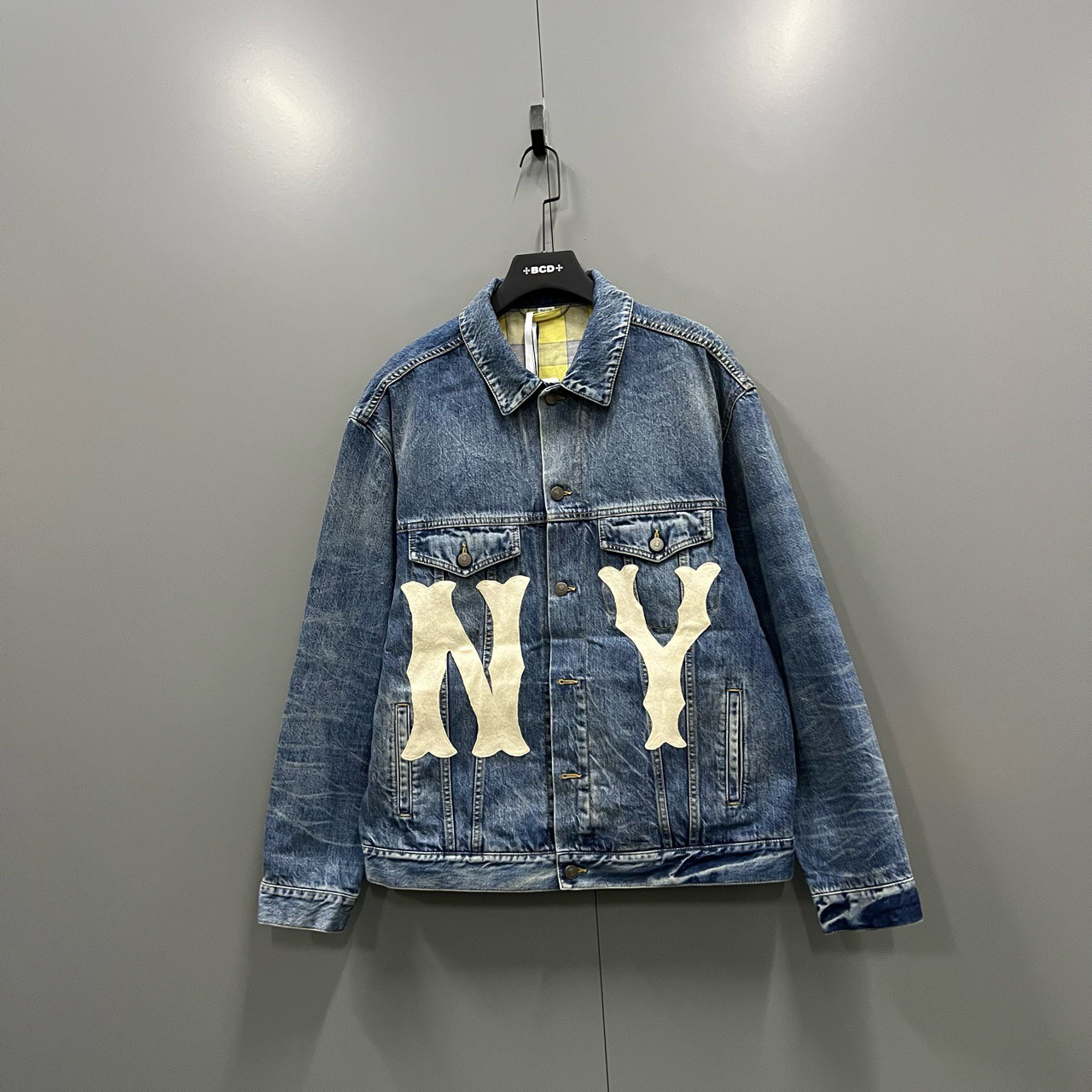 95新 GUCCI/古驰 （ll）NY字母刺绣牛仔夹克 50码/12000/bc013748