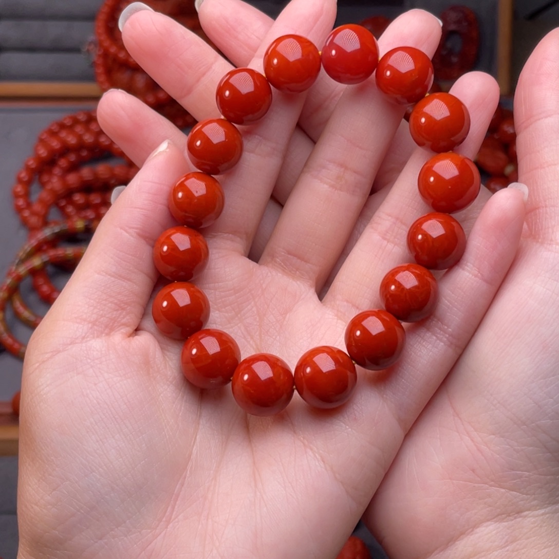 南红玛瑙未镶嵌配饰卡13mm