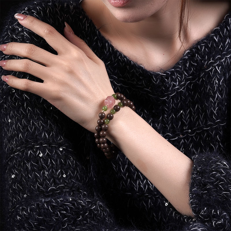 【珊木居】HXZ1655JY TO-P系列 天慧香合香珠0.8圆珠粉水双圈手串