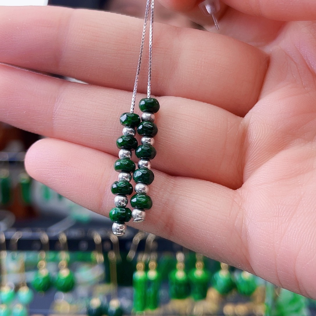 翡翠未镶嵌耳饰饰品