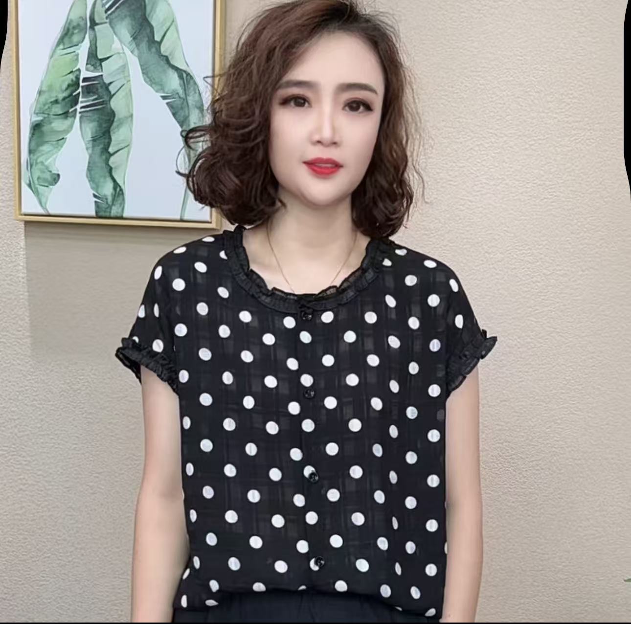 2025气质百搭减龄新款时尚圆领短袖女T恤上衣#01333