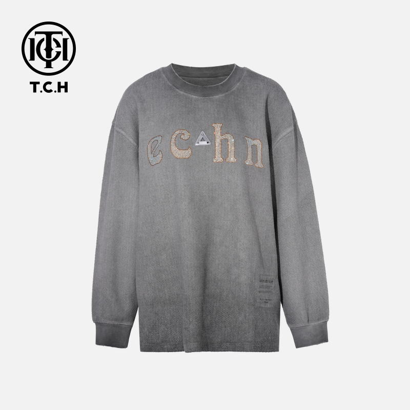 TCH轻奢秋季慵懒风时尚潮流长袖卫衣T75C11E1011tch
