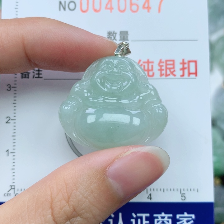 翡翠颈饰银S925镶嵌天然翡翠a货