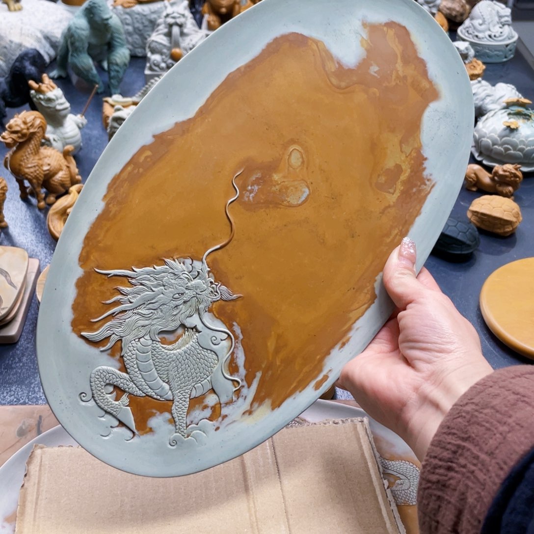 麒麟干泡手工雕刻