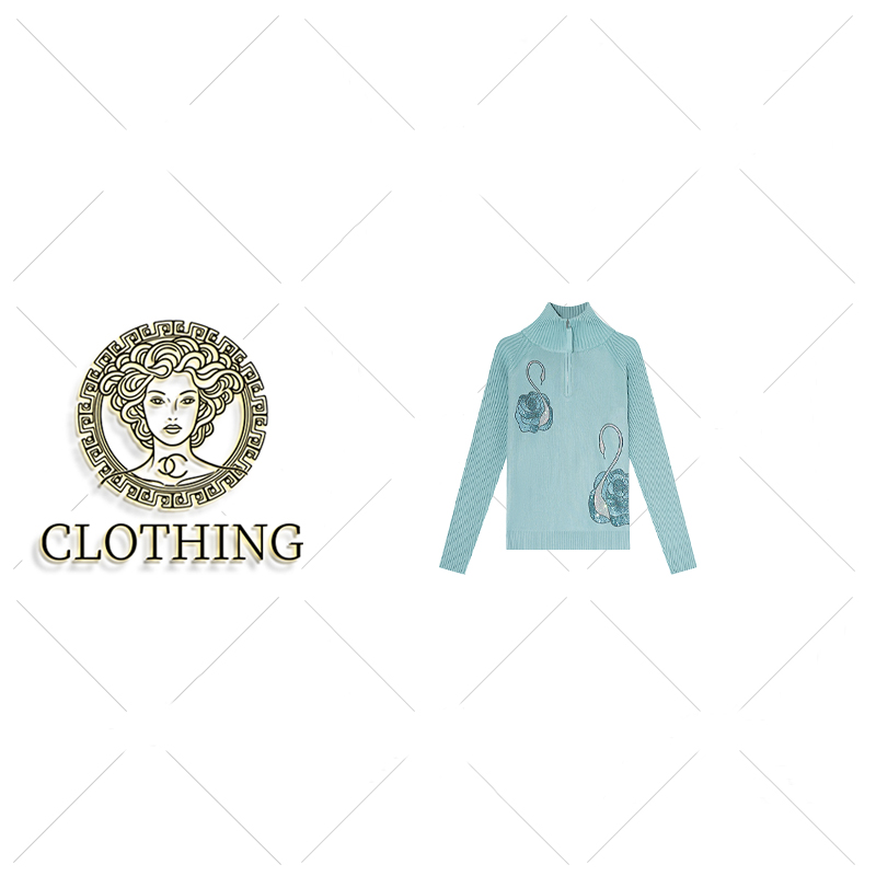 常规时尚百搭烫钻冬季轻熟风宽松套头毛衣w-F0001