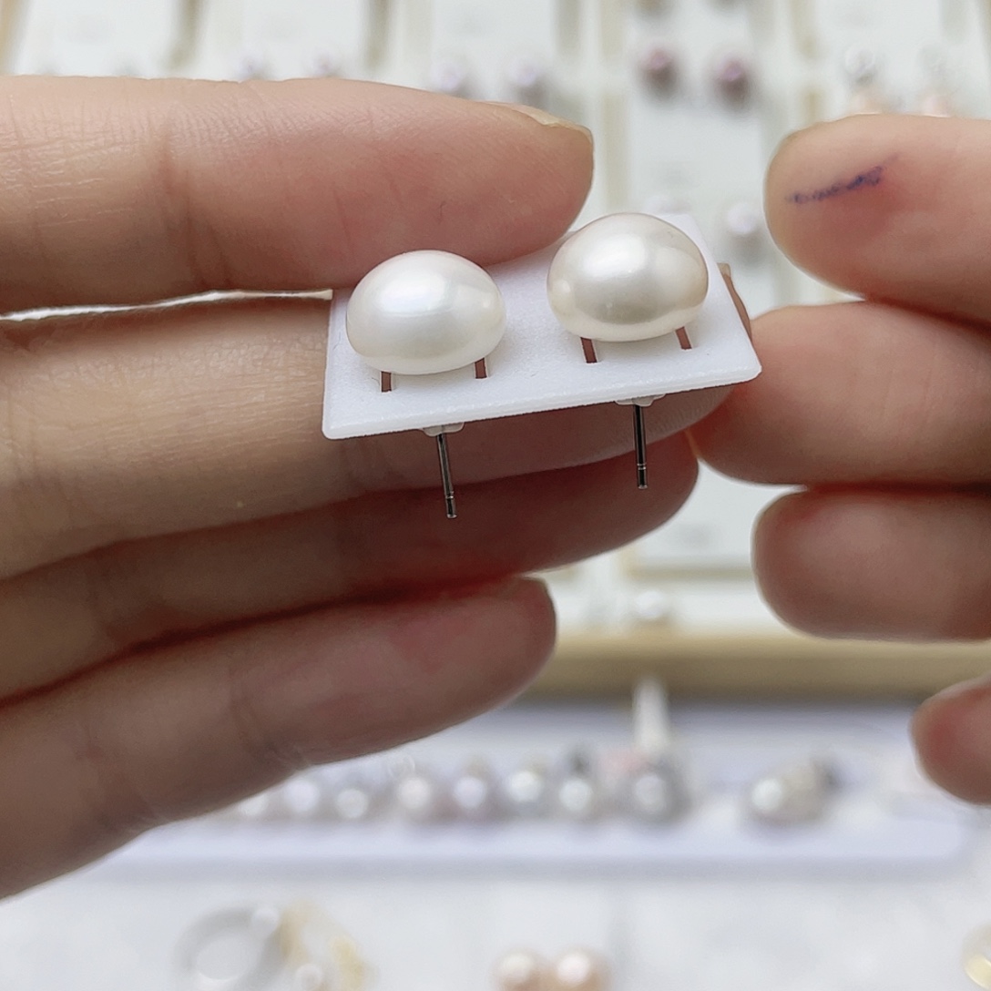 送****耳饰淡水珍珠银S925镶嵌