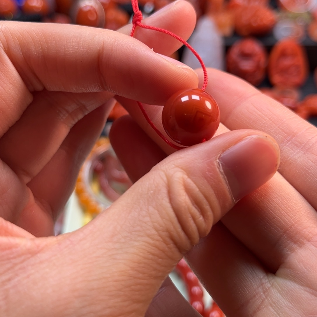 南红玛瑙配饰14mm未镶嵌