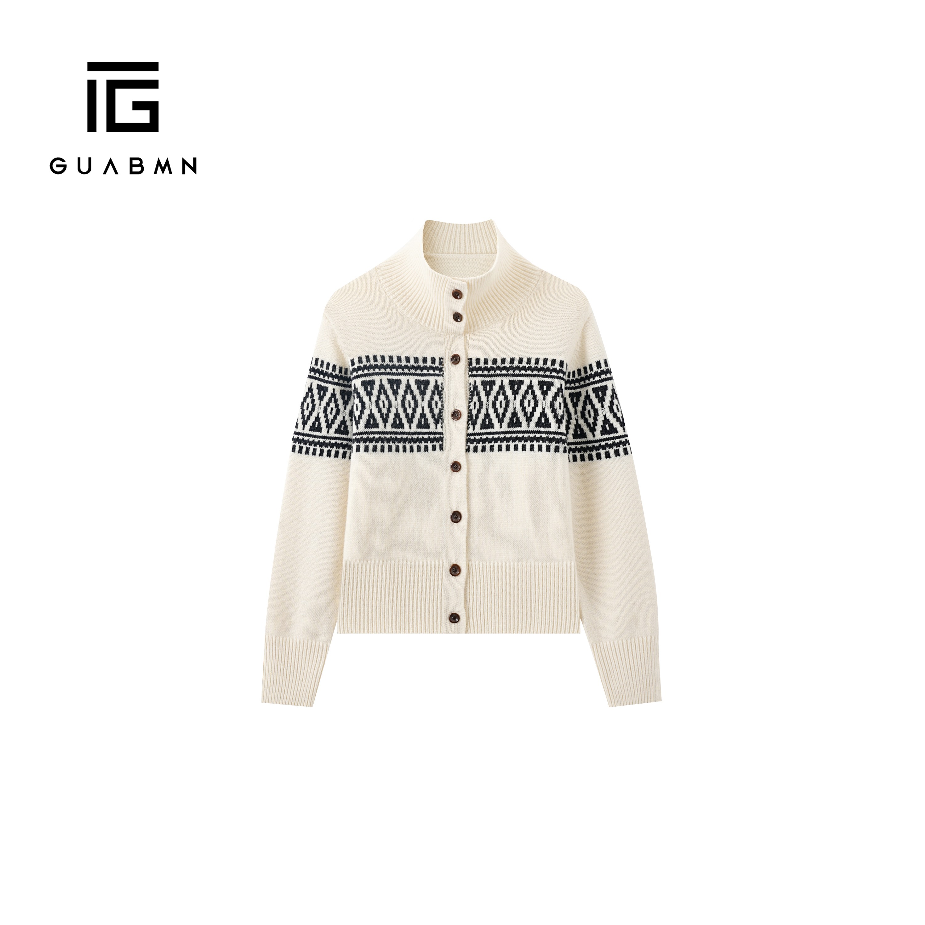 GUABMN2025冬季新款费尔岛提花针织毛衫宽松毛衣上衣5979
