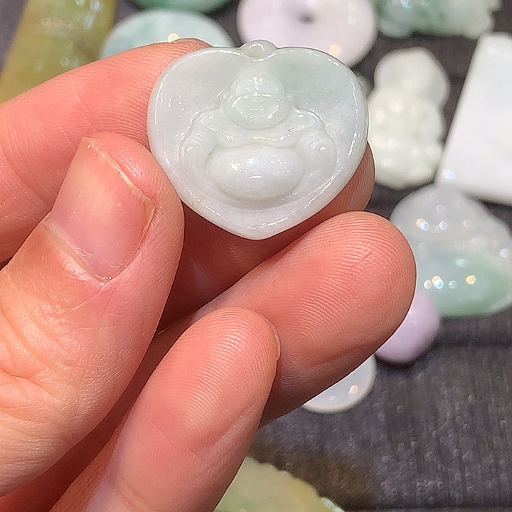 翡翠未镶嵌颈饰天然翡翠佛公吊坠