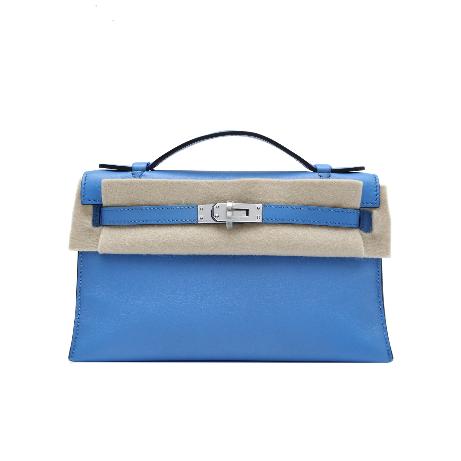 95新 Hermes/爱马仕 【小花Han】MINI KELLY 一代 天堂蓝 S皮 框R