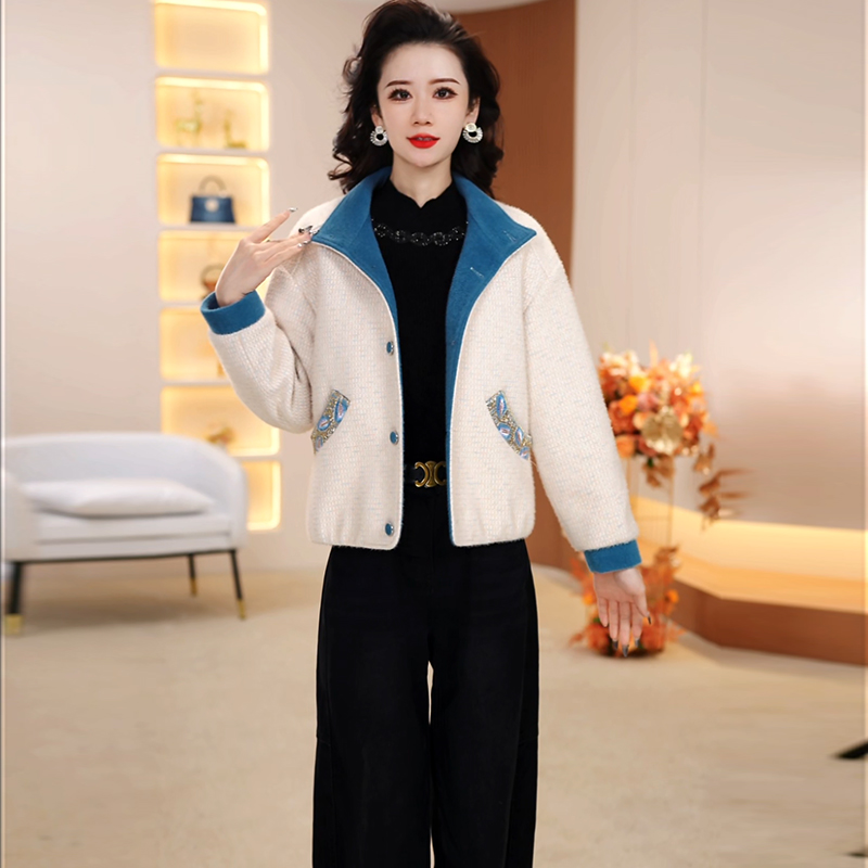 秋冬新款优雅气质女装时尚加棉加厚休闲短外套【859#】