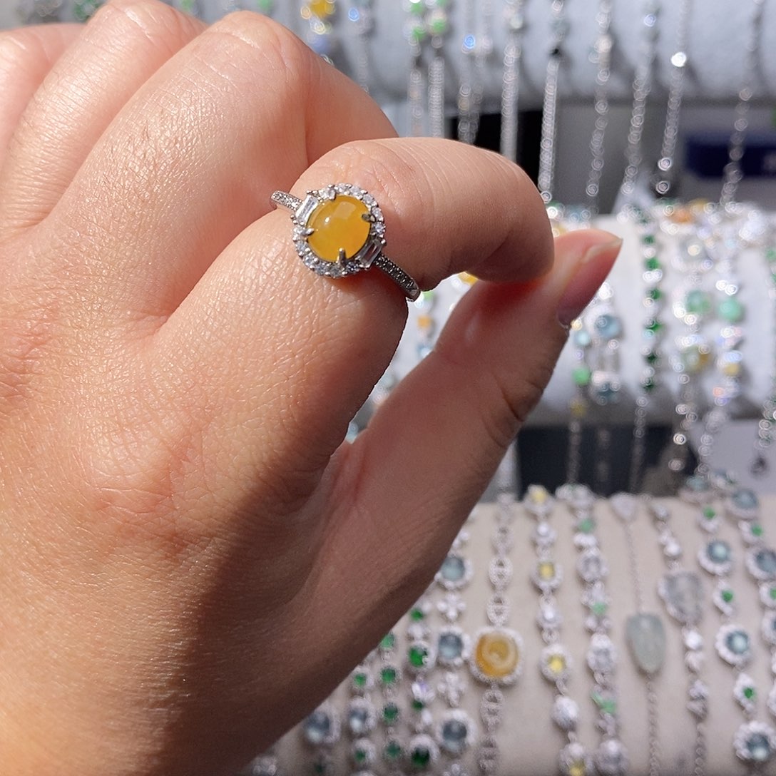 翡翠银S925镶嵌戒指