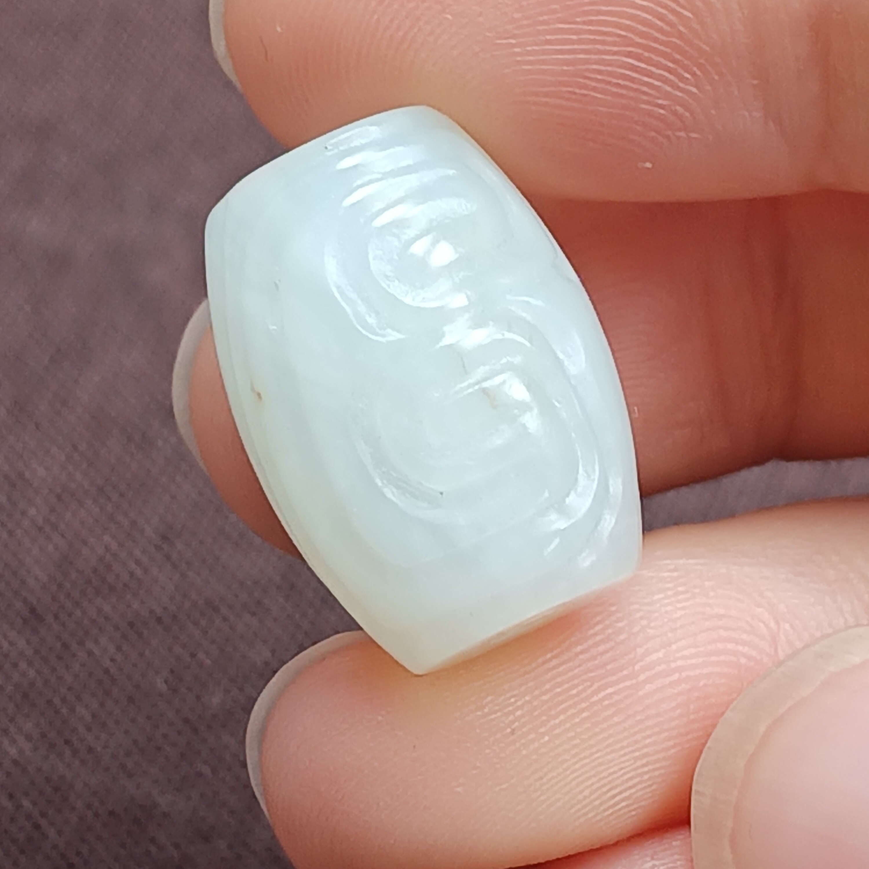 燕子古珠，和田玉吊坠19.4×14