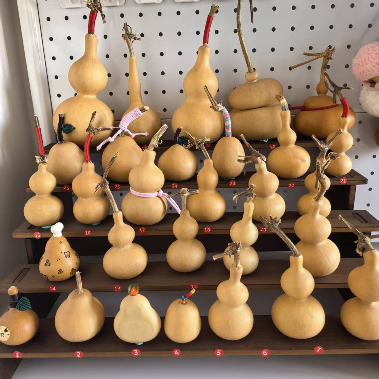 天然小葫芦手把件带龙头可盘玩的文玩葫芦