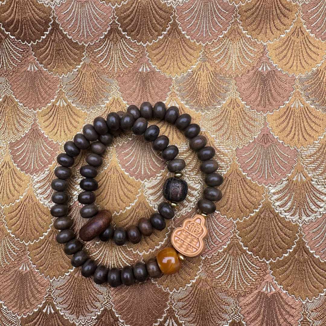 【 炎轩文趣斋】sq黄花双圈环环相扣手串