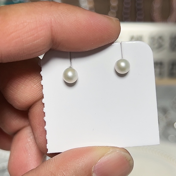 *****耳饰银S925镶嵌淡水珍珠