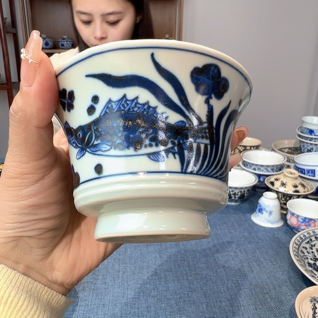 福利鱼藻马蹄手工手绘