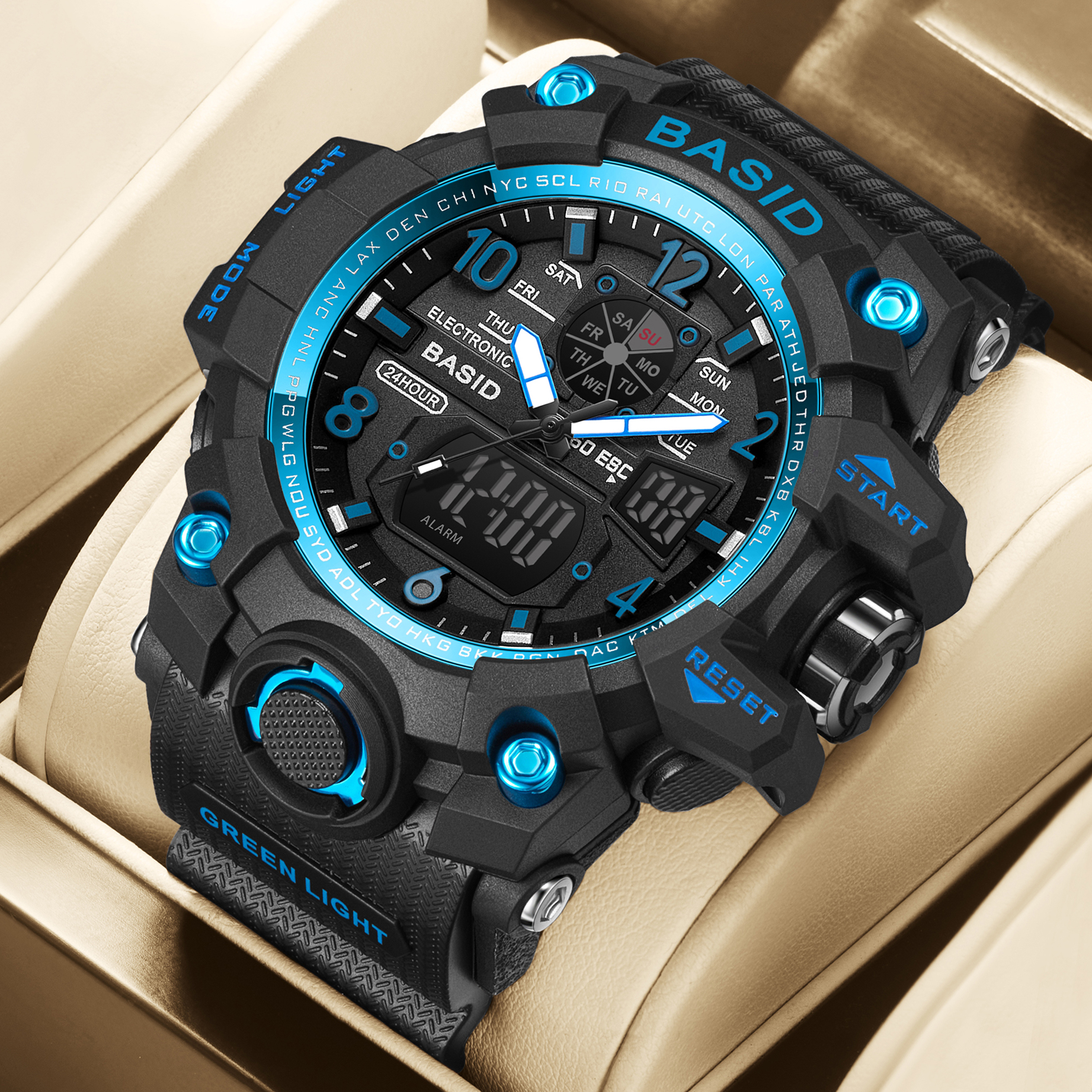 青少年男学生手表推荐夜光防水多功能运动电子表简约潮流男士腕表