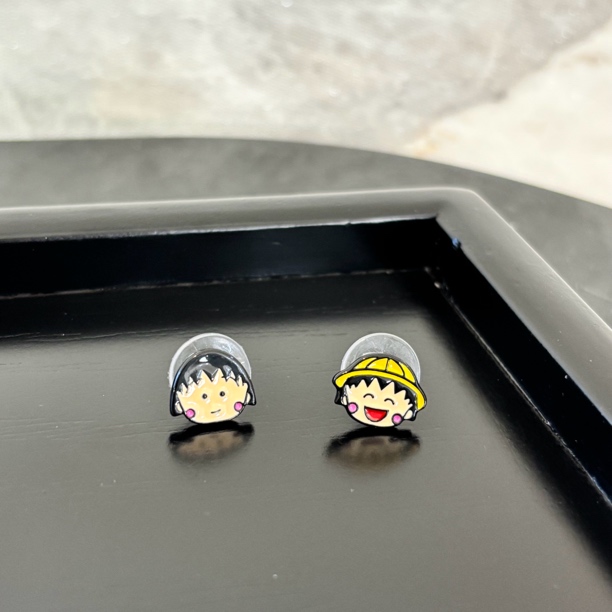 铜合金仿水晶耳饰 铜合金珐琅耳饰 ab款樱桃小丸子耳环EH3356