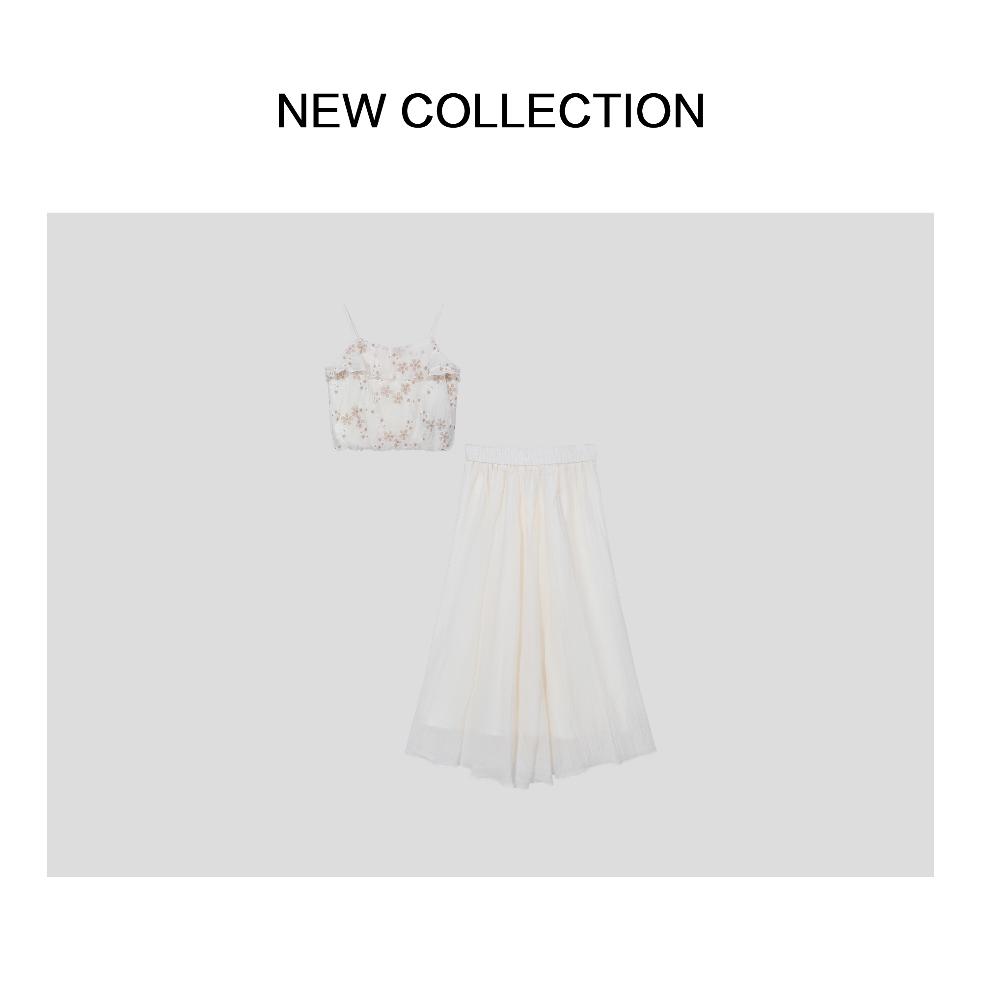 【珊珊专属】新款法式碎花吊带+半长裙套装 D1528068-8068