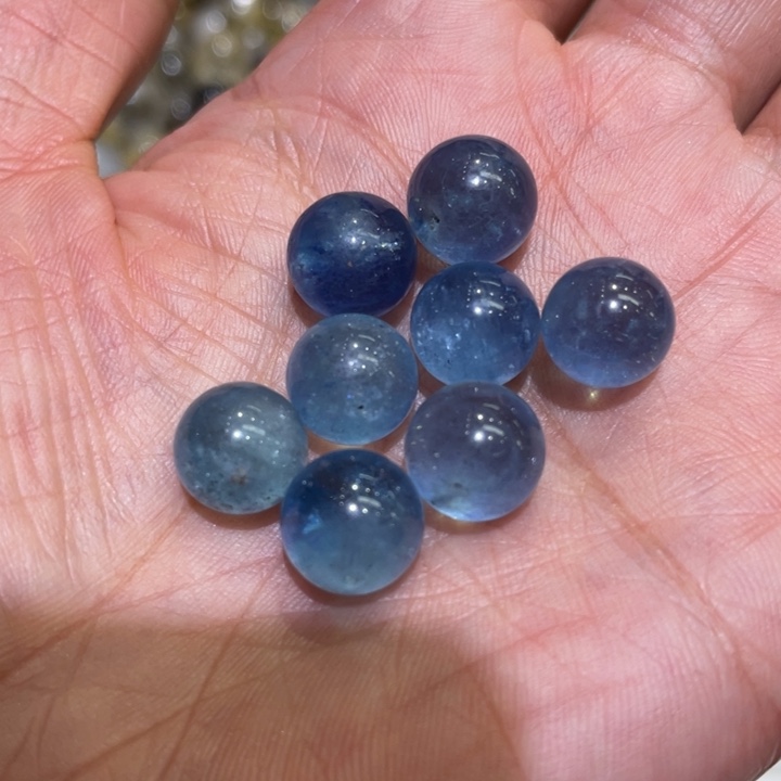 水晶手链未镶嵌羊***懒海蓝宝单珠