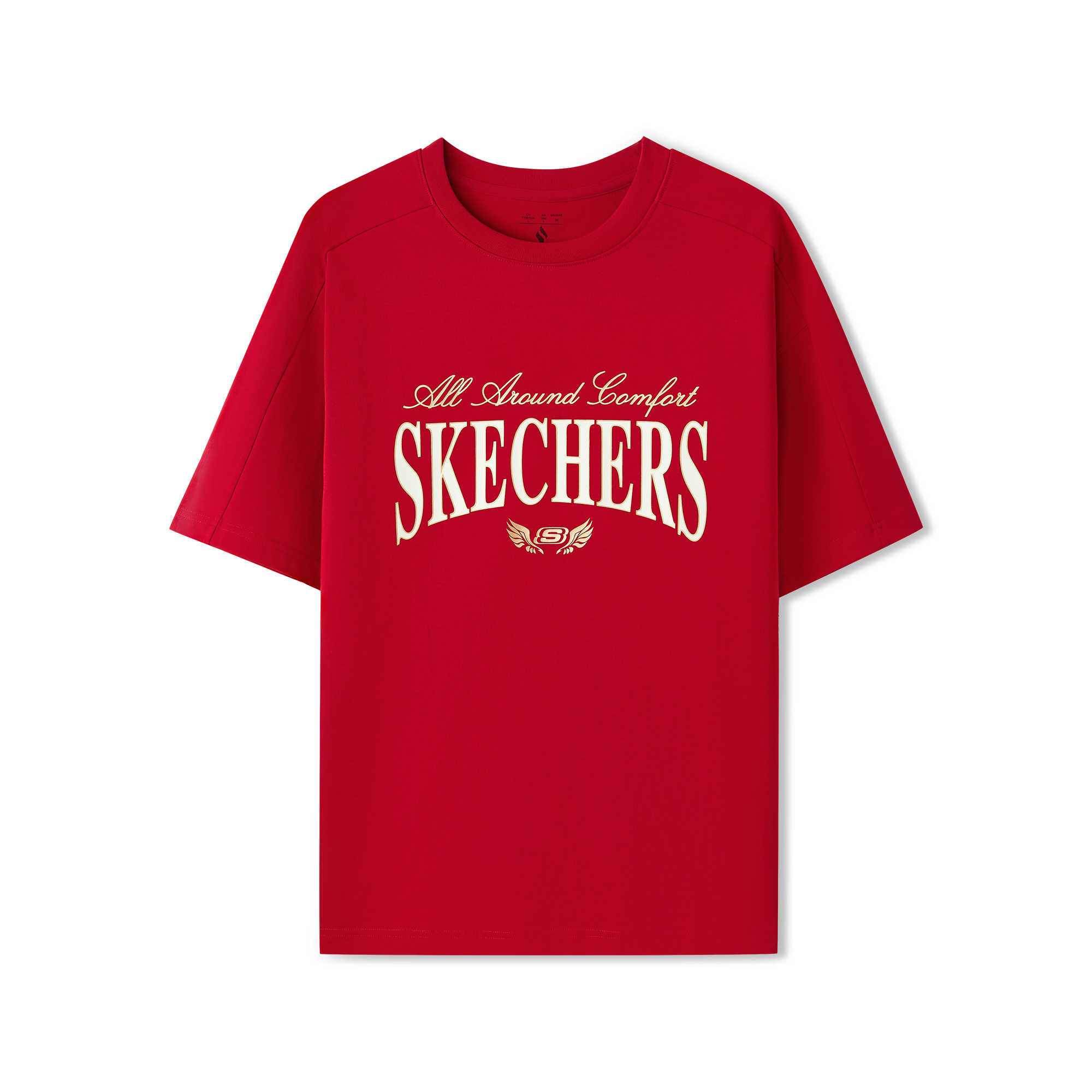 【新年款】斯凯奇官方正品男女同款宽松休闲针织短袖T恤衫L126U026