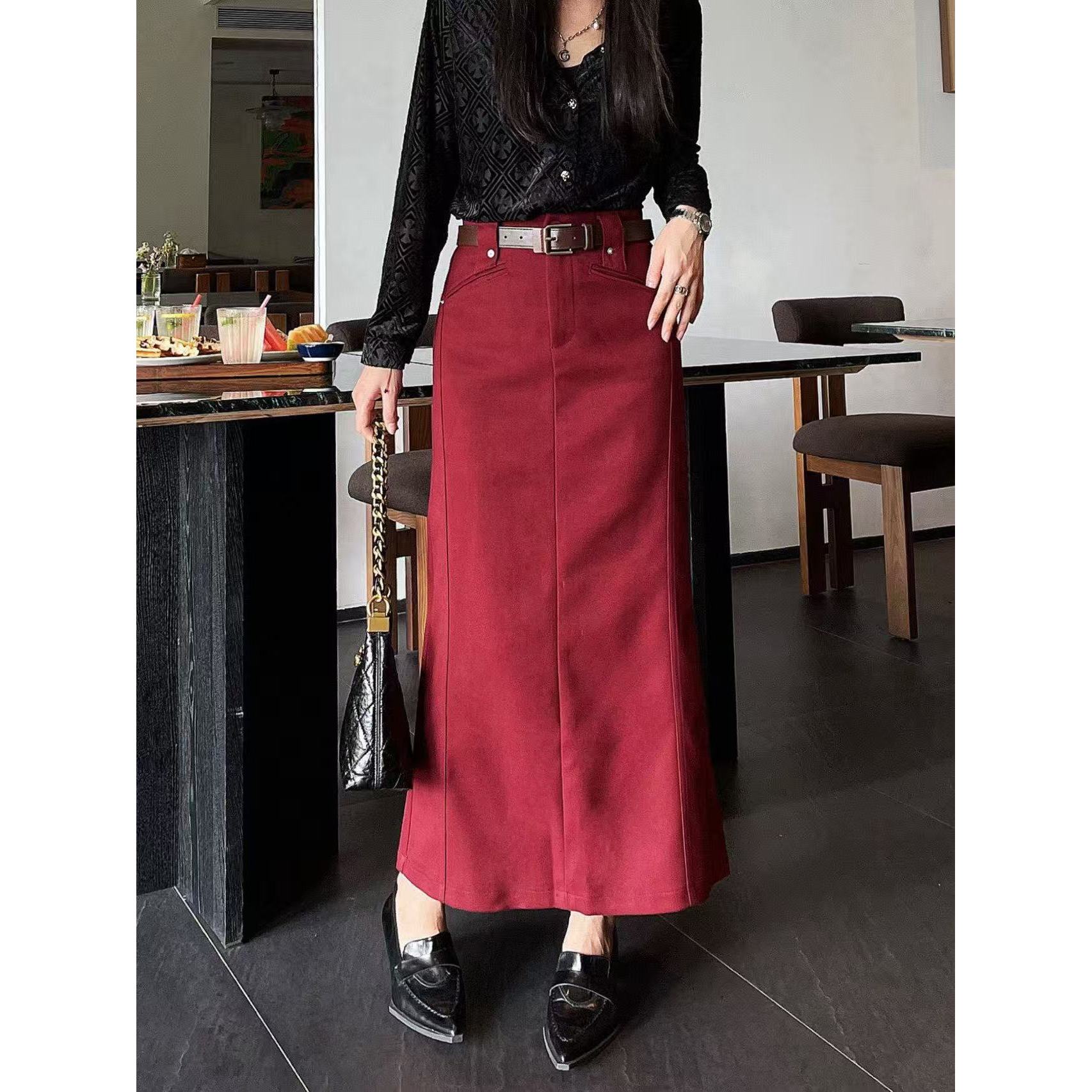 KIKI严选：2331-1-WQ家欧洲站南油秋冬女神气质款鱼尾裙半身裙