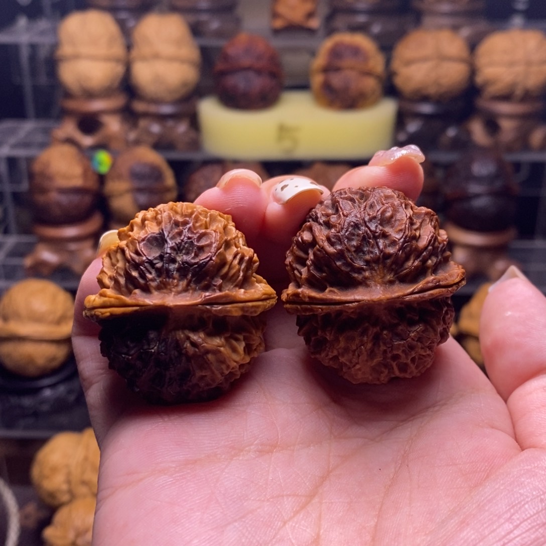 文玩核桃把件Z15七彩珊瑚纹绣球36尺